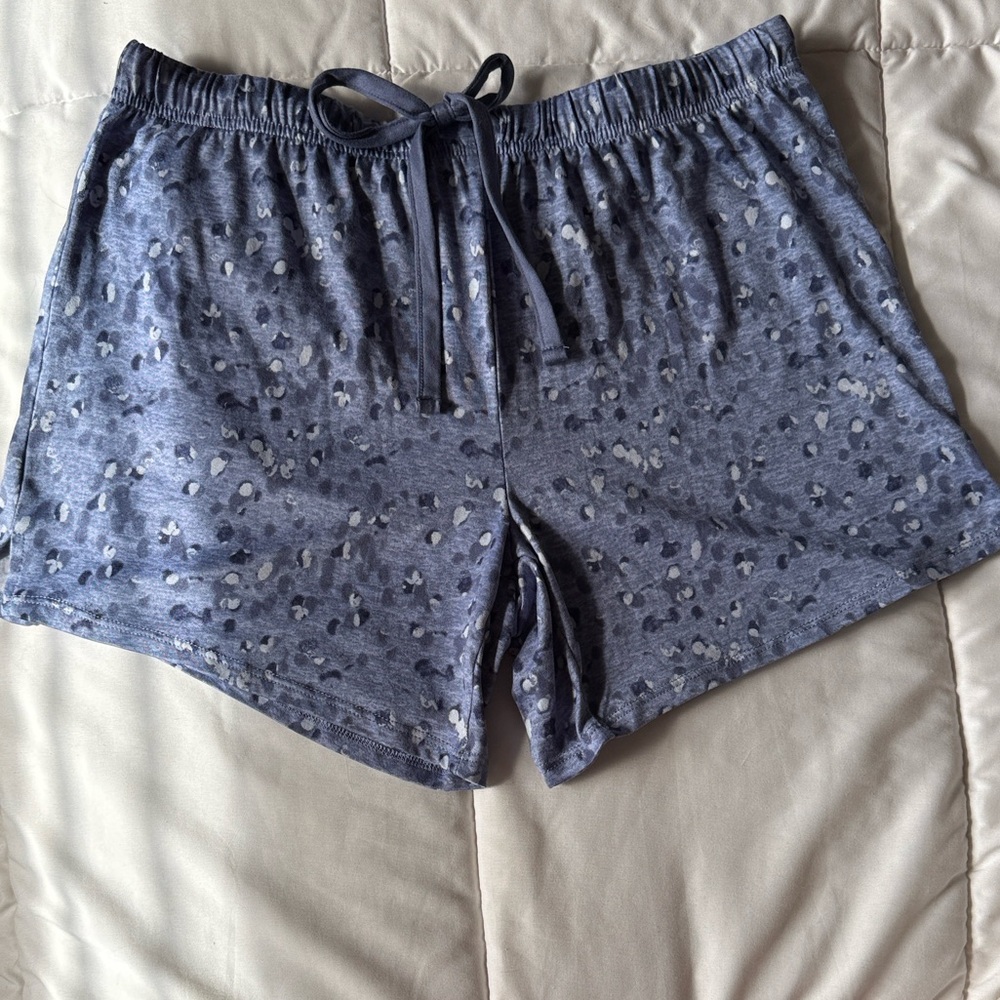 Soft Navy Blue Leopard Women's Sleep Shorts